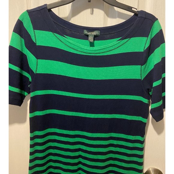 Lauren Ralph Lauren dropped waist stripped dress sz L - Picture 5 of 8
